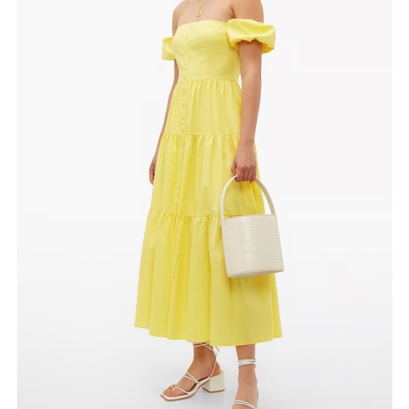 Staud Elio Yellow Dress Size 0 - Picture 2 of 5